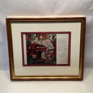 Framed Signed Norman Rockwell Double Sided & Signed Lithograph With BOS